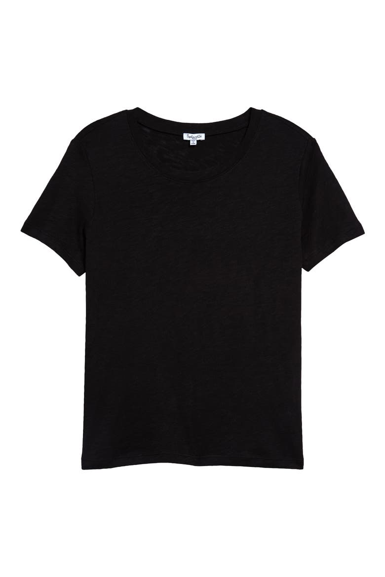 Zoe Slub Crewneck Tee, Alternate, color, BLACK