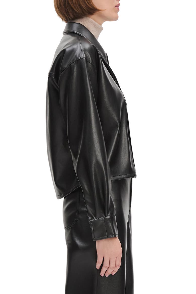 The Brady Faux Leather Shirt Jacket, Alternate, color, RAVEN