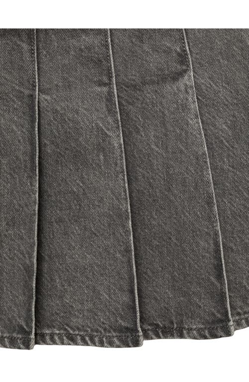 MANGO MANGO PLEATED DENIM MINISKIRT 