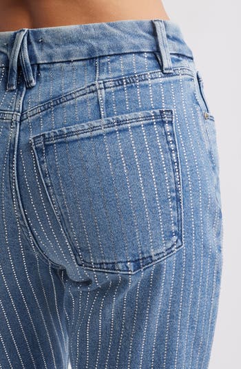 Good Icon Rhinestone Straight Leg Jeans