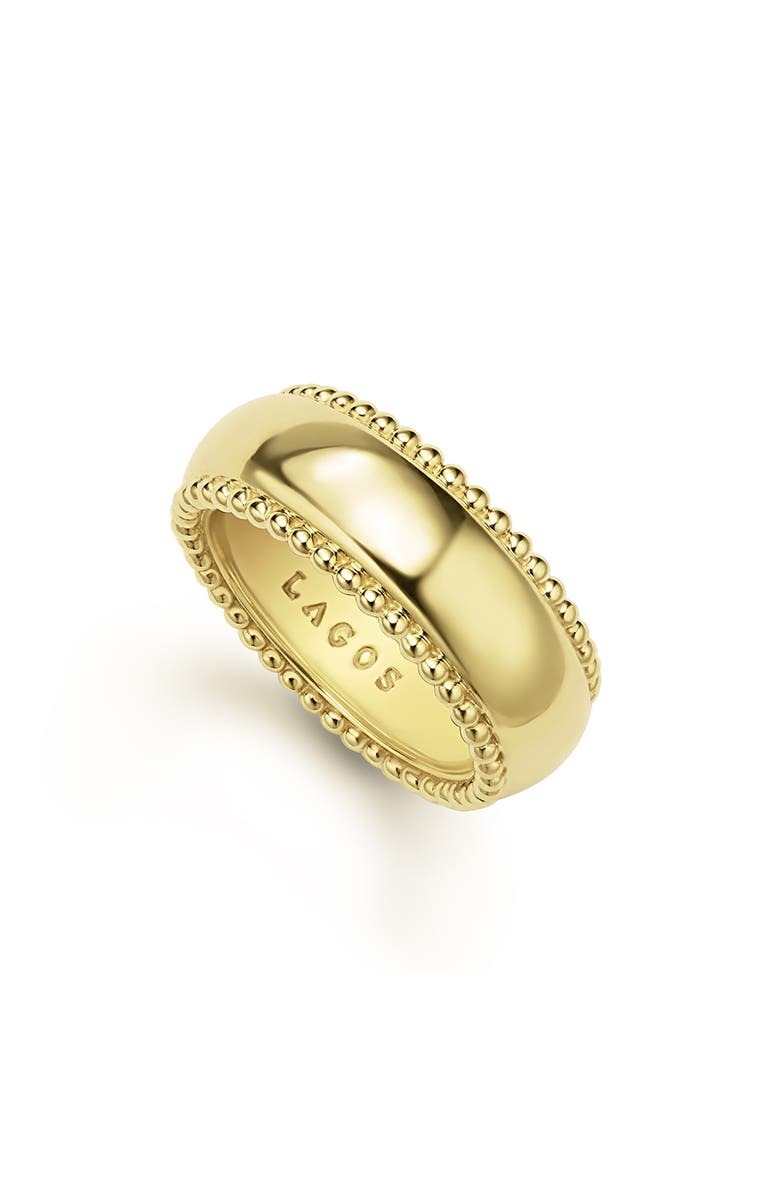 LAGOS Men's Anthem Caviar Lined Band Ring, Main, color, Gold