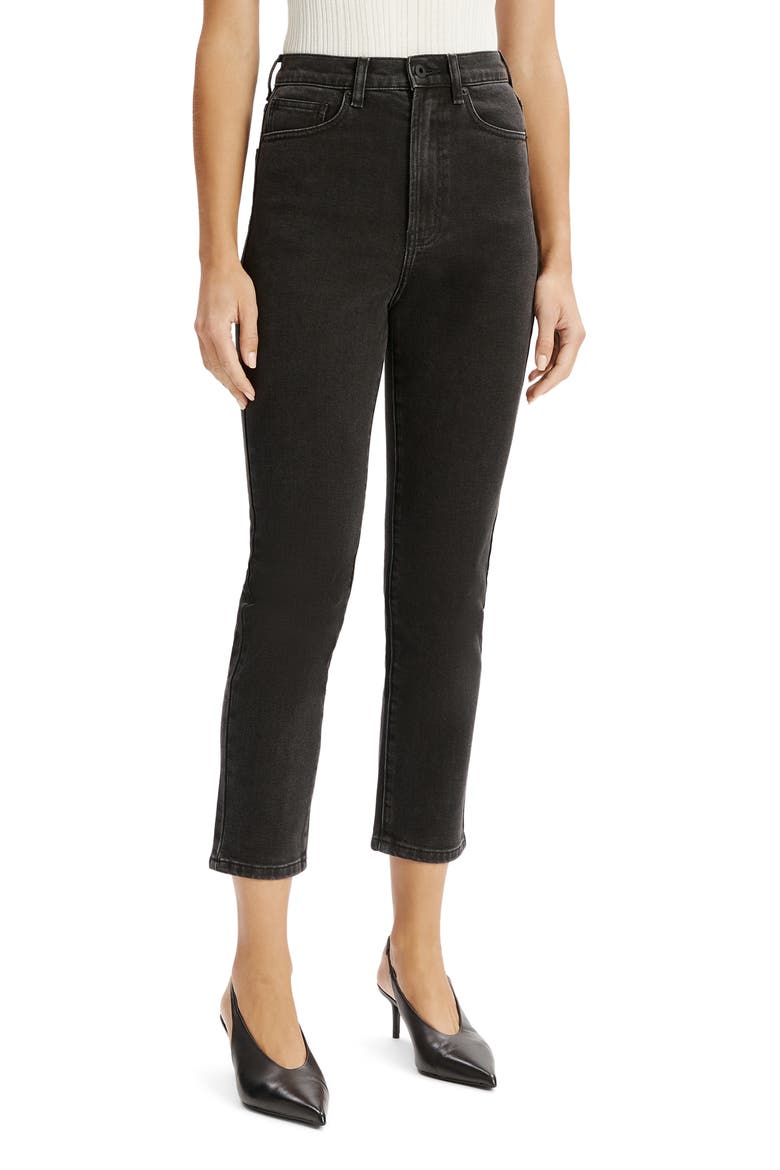 Heidi Straight Leg II Crop Jeans, Alternate, color, WASHED BLACK