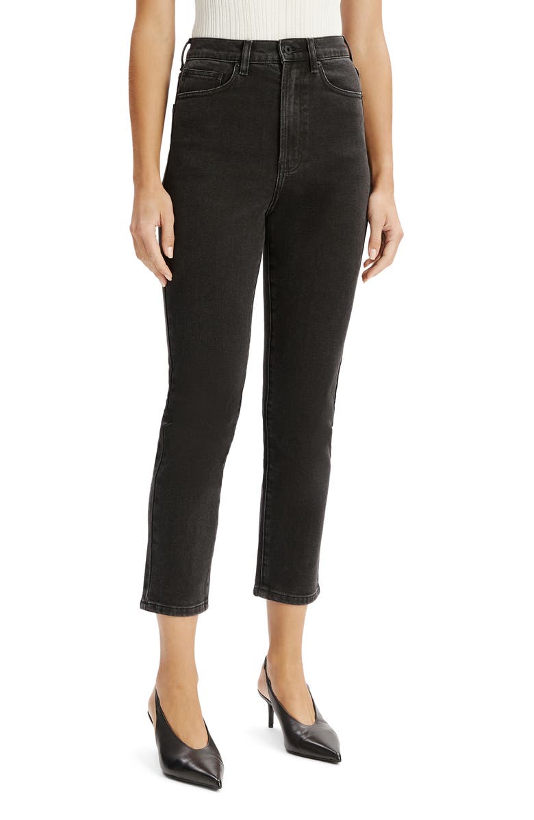 Bardot Heidi Straight Leg II Crop Jeans, Alternate, color, Washed Black
