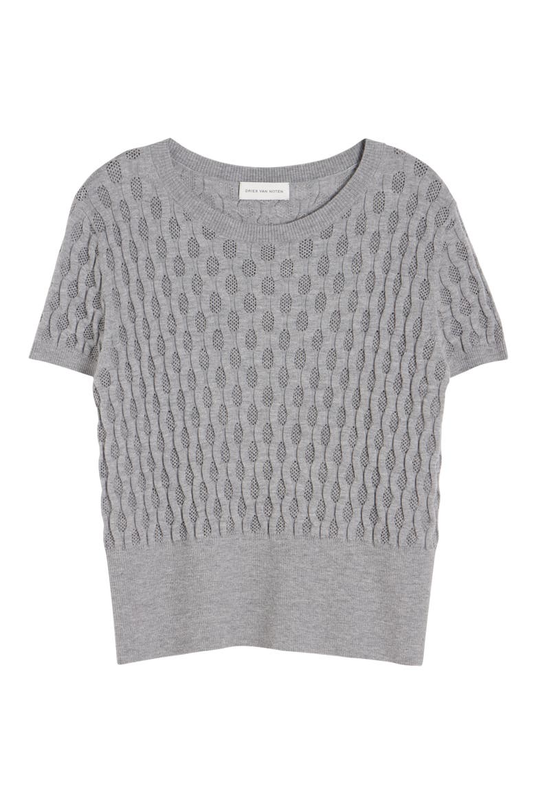 Target Short Sleeve Merino Wool Sweater, Alternate, color, GREY