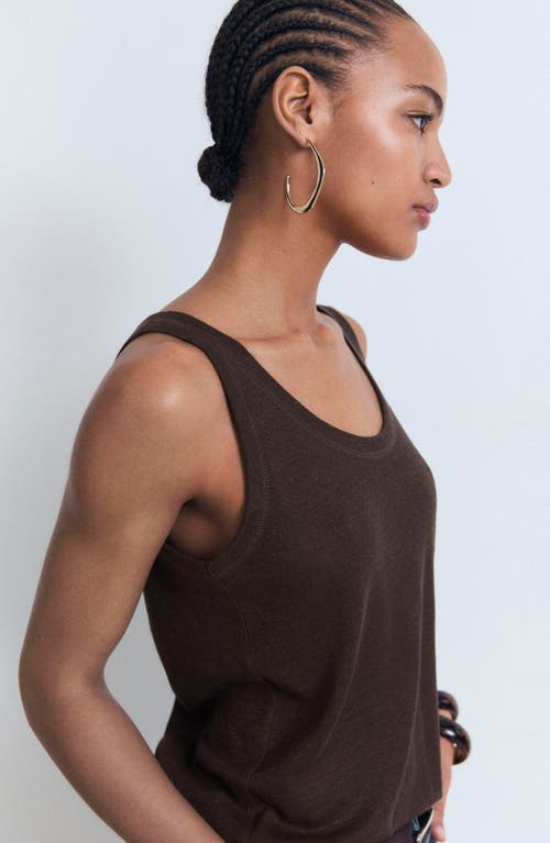 Mango Linen Sweater Tank In Brown