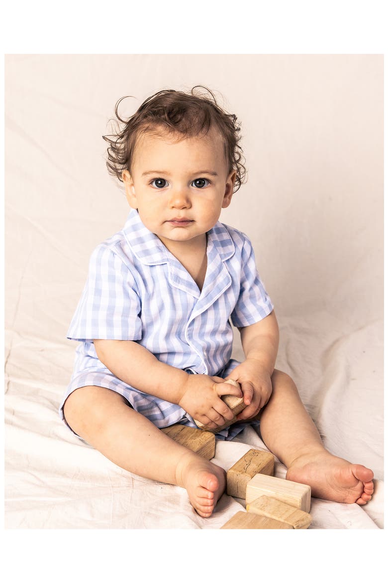 Gingham Summer Romper, Alternate, color, BLUE