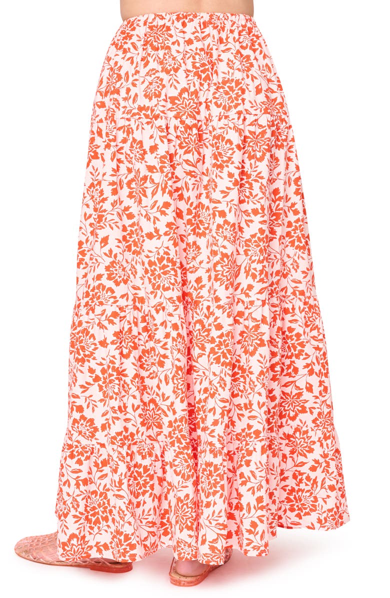 GIBSONLOOK Floral Stretch Cotton Poplin Maxi Skirt, Alternate, color, Blossom Haze