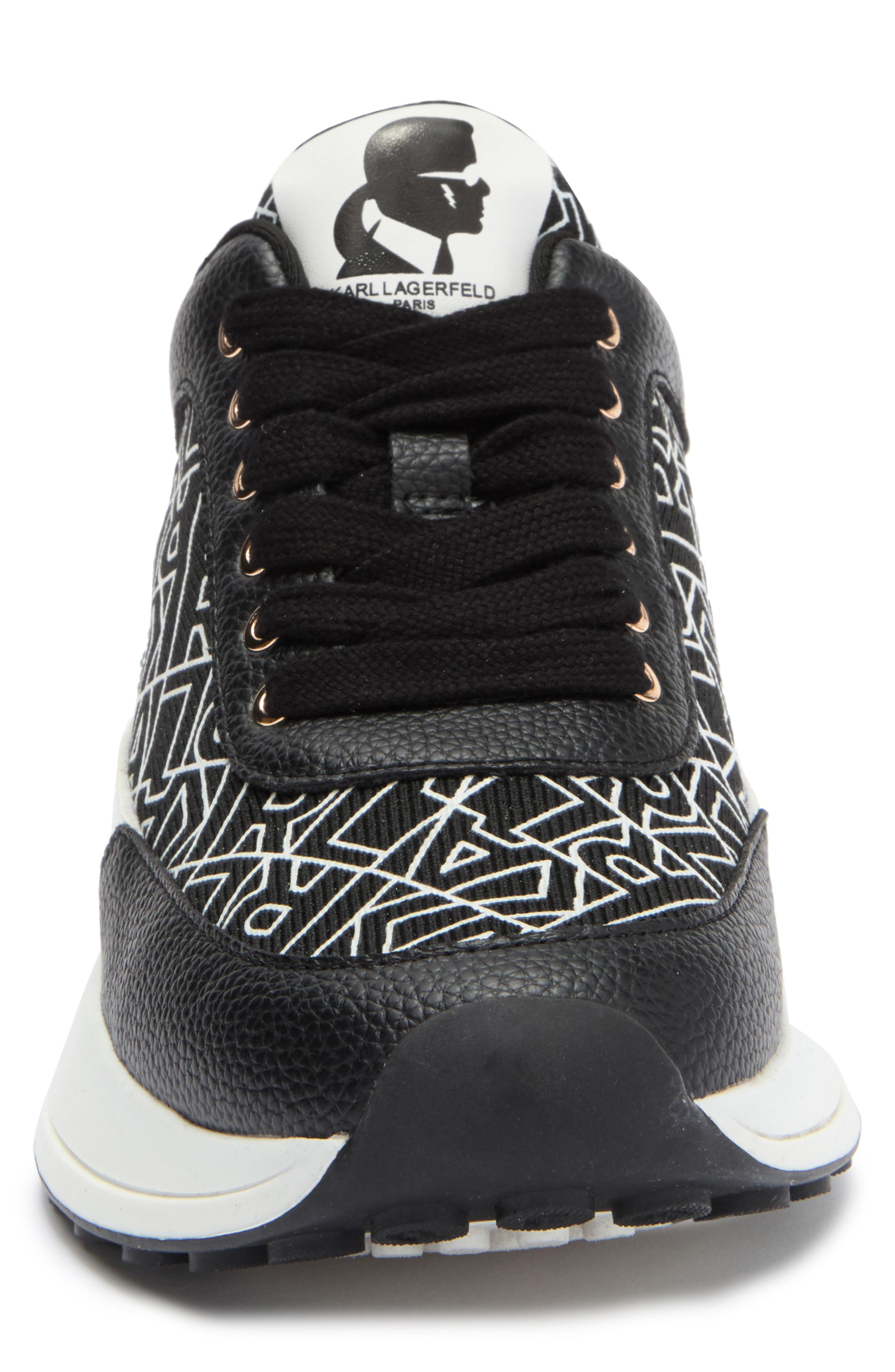 KARL LAGERFELD PARIS Dallas Lace-Up Sneaker, Alternate, color, Black/White