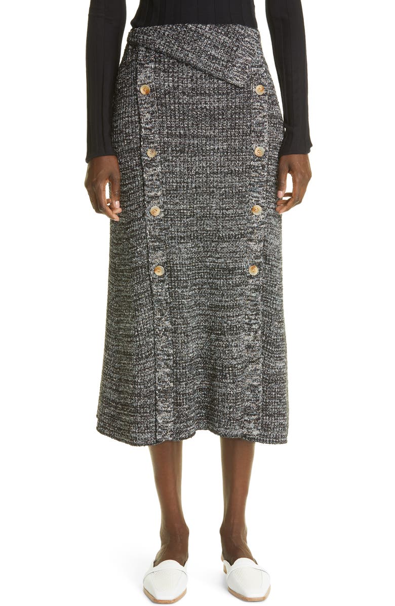 St. John Collection Bouclé Rib Midi Skirt, Main, color, 