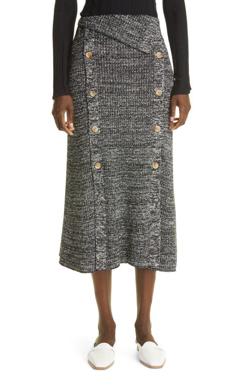 Bouclé Rib Midi Skirt