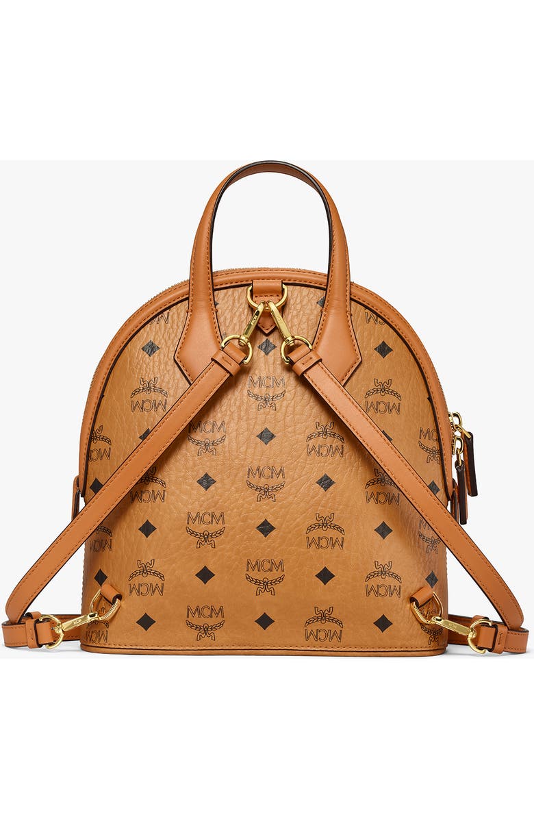 MCM Small Anna Visetos Canvas Convertible Backpack, Alternate, color,