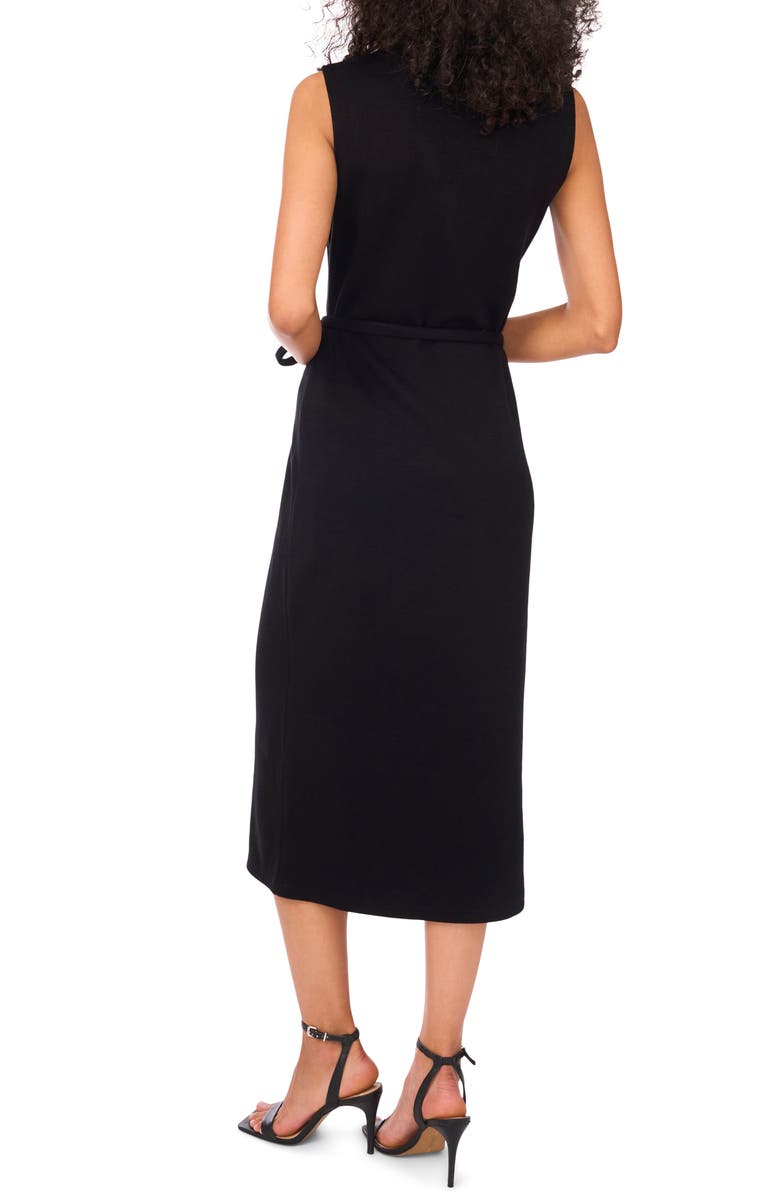 Vince Camuto Mock Neck Sleeveless Knit Midi Dress, Alternate, color, Rich Black