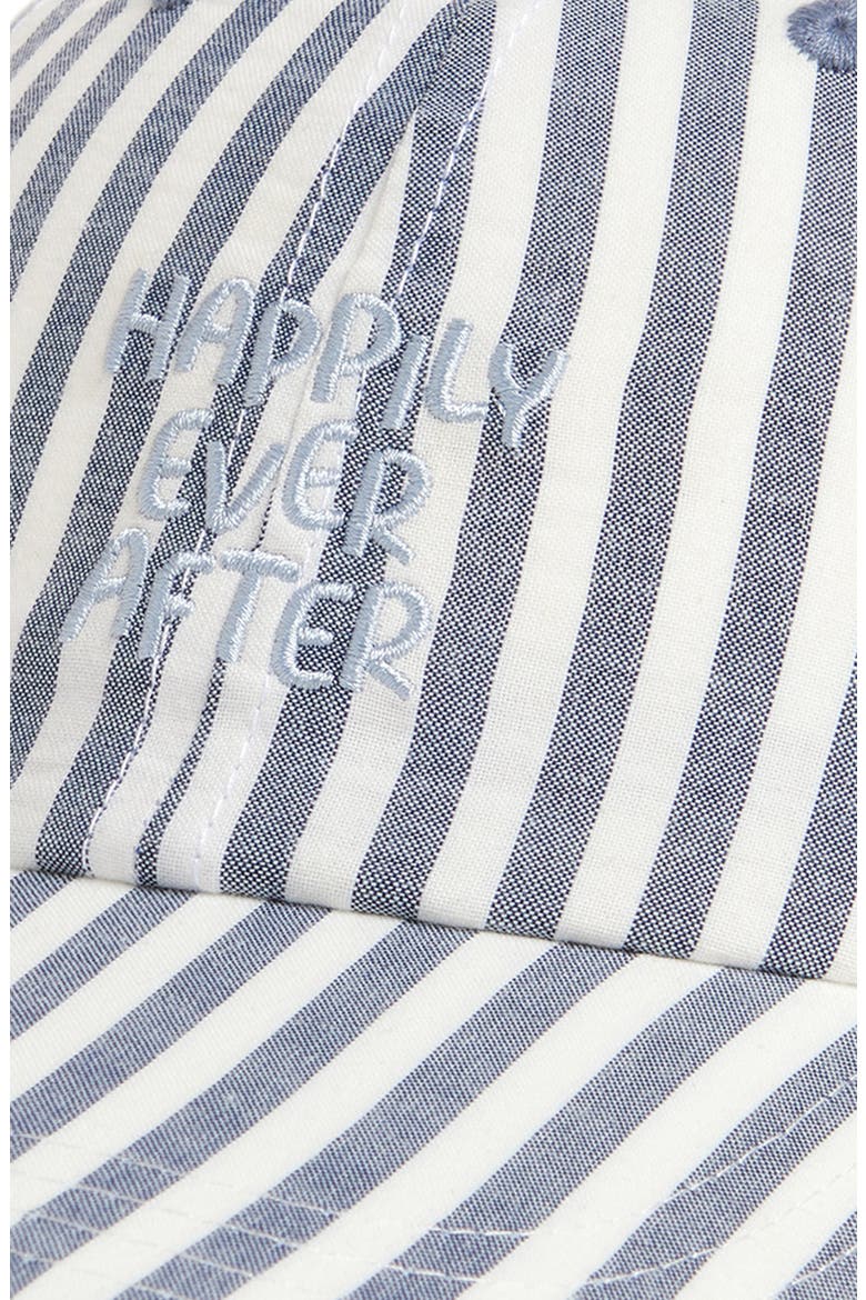 Happy Ever After Stripe Cotton Canvas Baseball Cap, Alternate, color, GREY