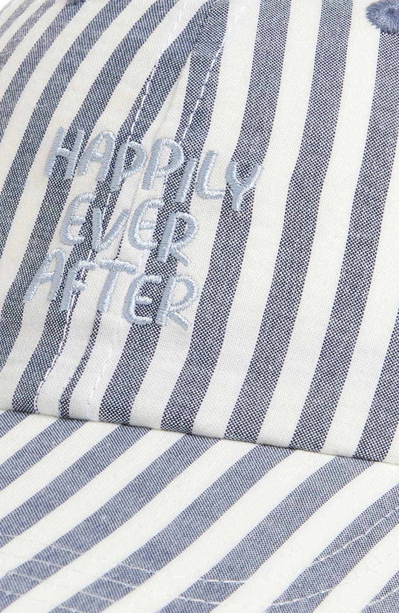 FRASIER STERLING Happy Ever After Stripe Cotton Canvas Baseball Cap, Alternate, color, Grey