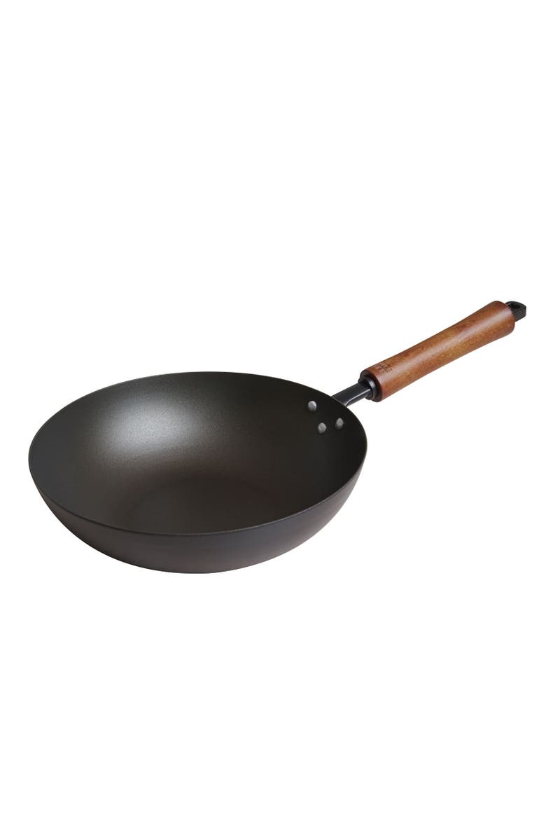 JOYCE CHEN Carbon Steel Preseasoned Stir Fry Pan, Main, color, Black
