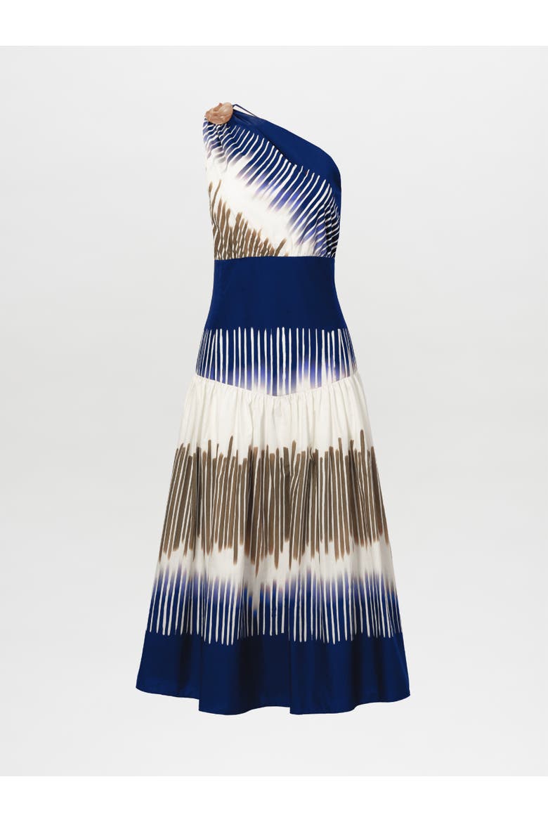 Catalina Dress, Alternate, color, Navy Mustard Abstrac