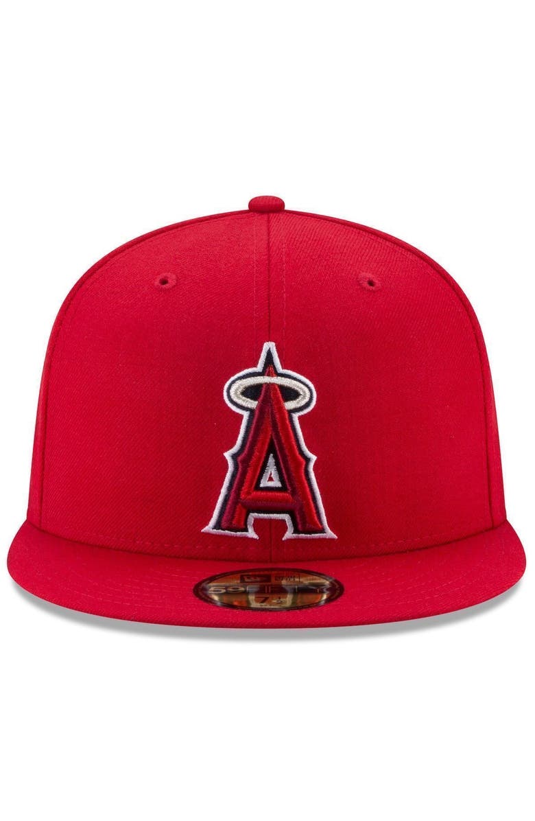 New Era Men's New Era Red Los Angeles Angels Game Authentic Collection On-Field 59FIFTY Fitted Hat, Alternate, color, Red
