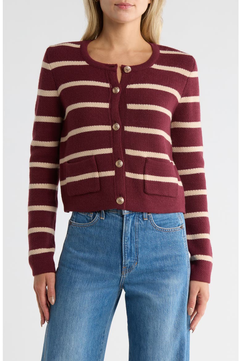 Babysoft Cardigan Sweater, Main, color, BORDEUAX/ SAND