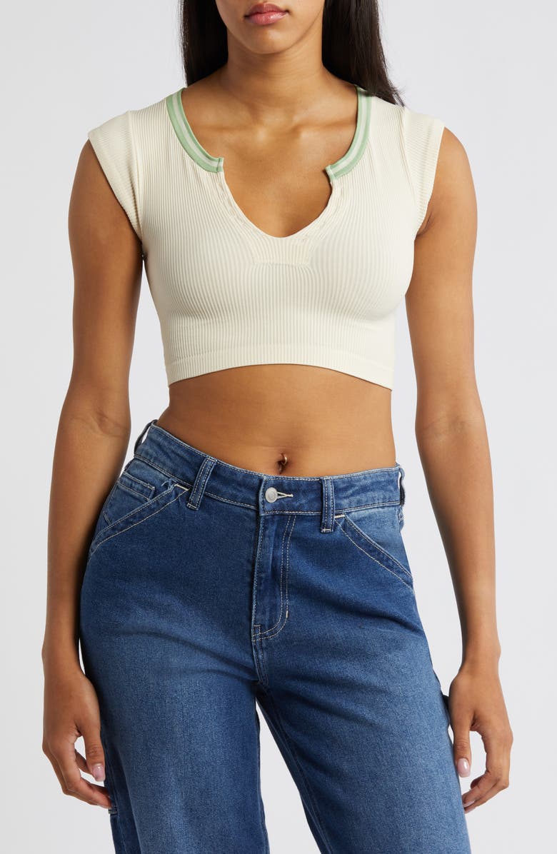 BDG Urban Outfitters Going for Gold Crop Top, Main, color, White