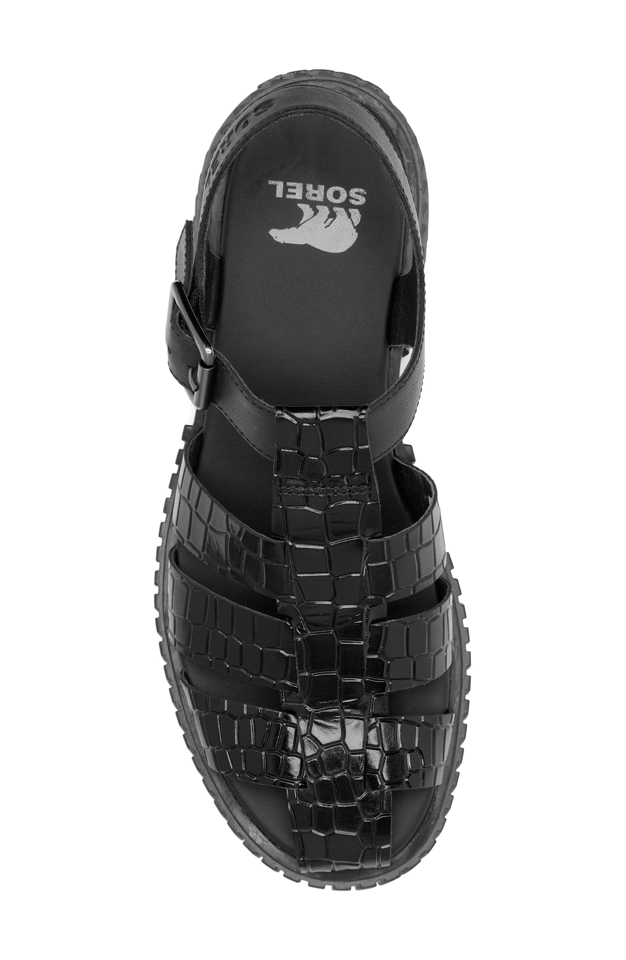 SOREL Ona Streetworks Platform Fisherman Sandal, Alternate, color, Black/ Sea Salt