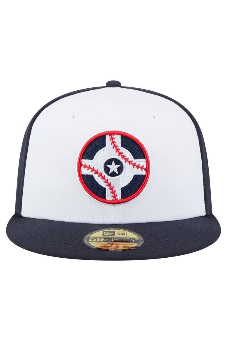 Men's New Era  White/Navy Indianapolis Indians Authentic Collection 59FIFTY Fitted Hat, Alternate, color, White
