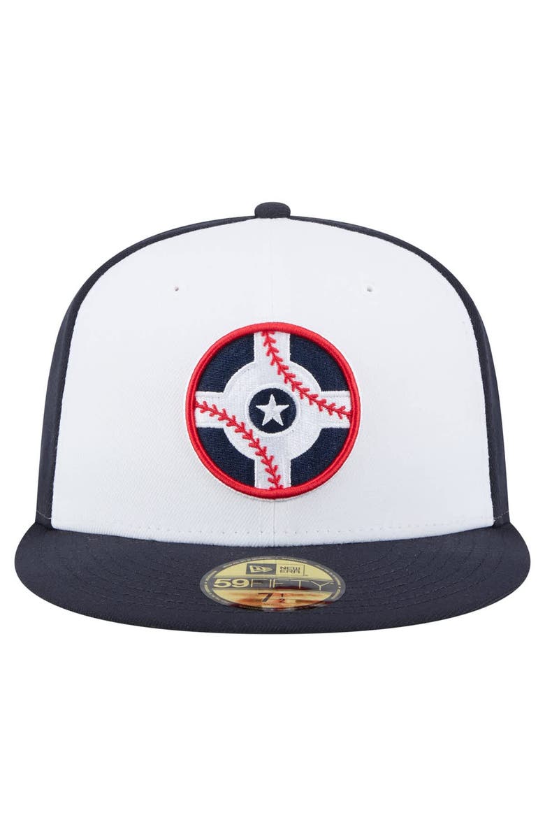 New Era Men's New Era  White/Navy Indianapolis Indians Authentic Collection 59FIFTY Fitted Hat, Alternate, color, White