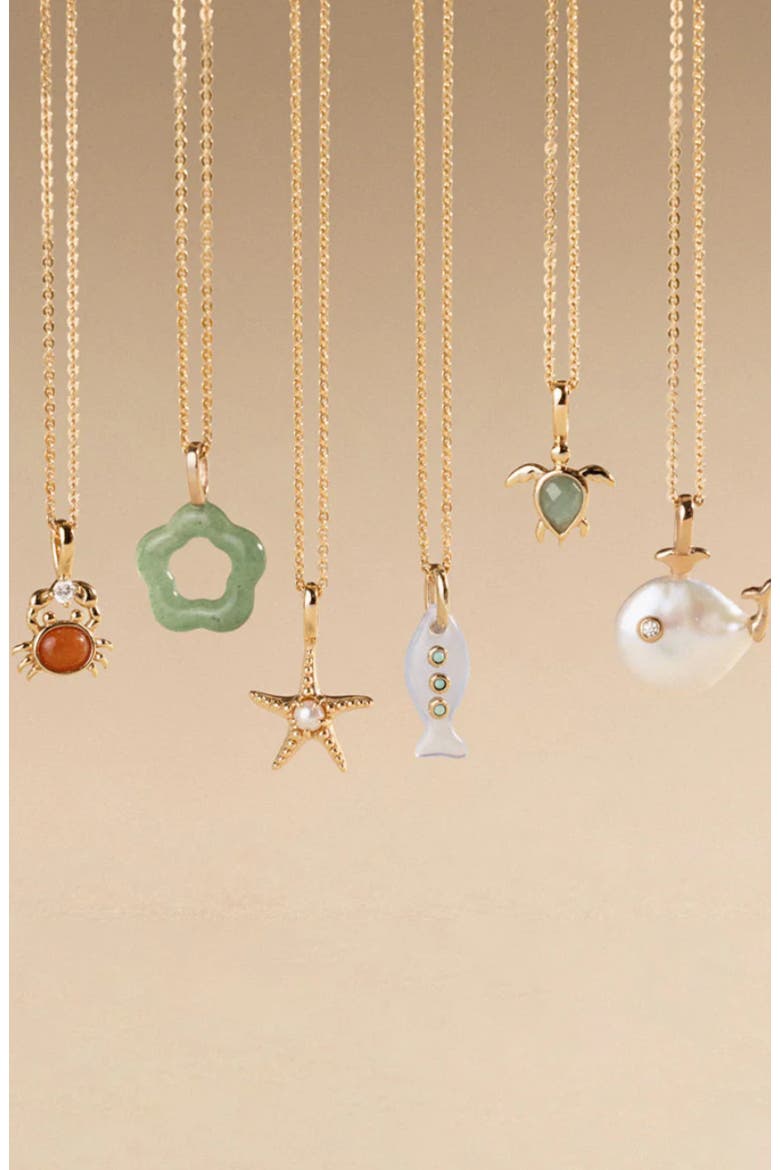 Turtle Charm Necklace, Alternate, color, Gold Vermeil