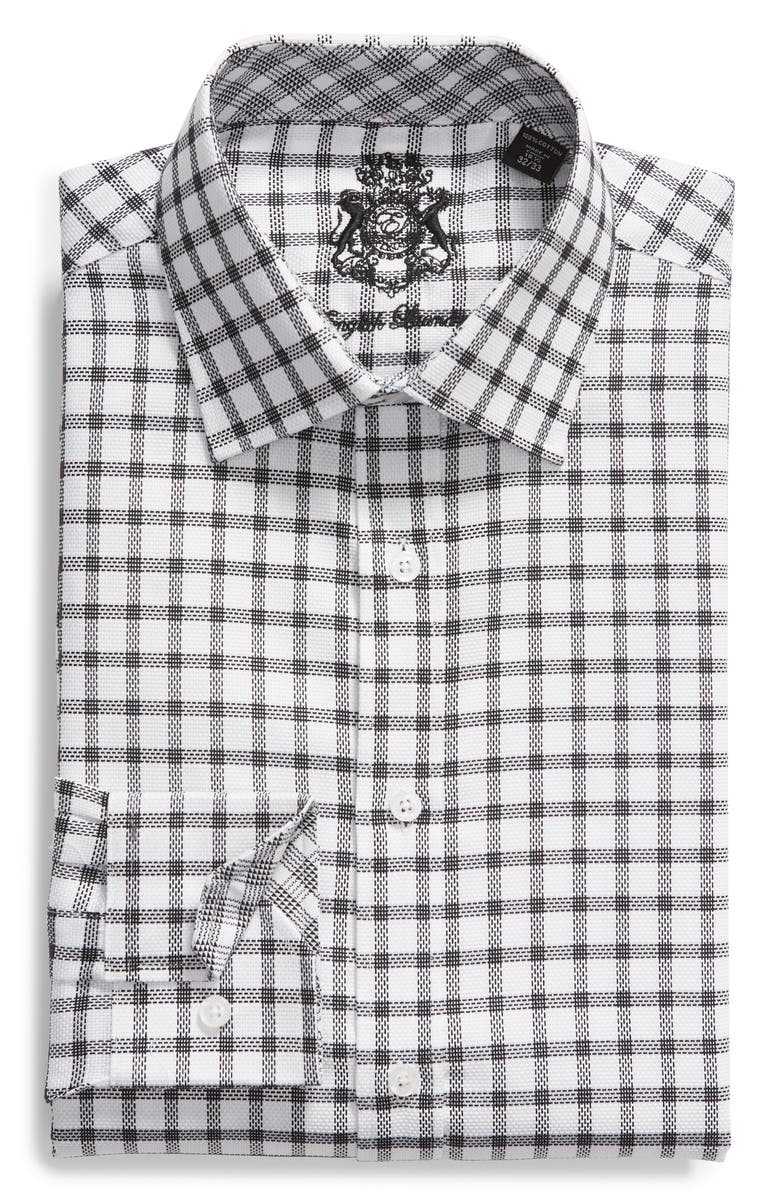 English Laundry Trim Fit Plaid Dress Shirt, Alternate, color, 