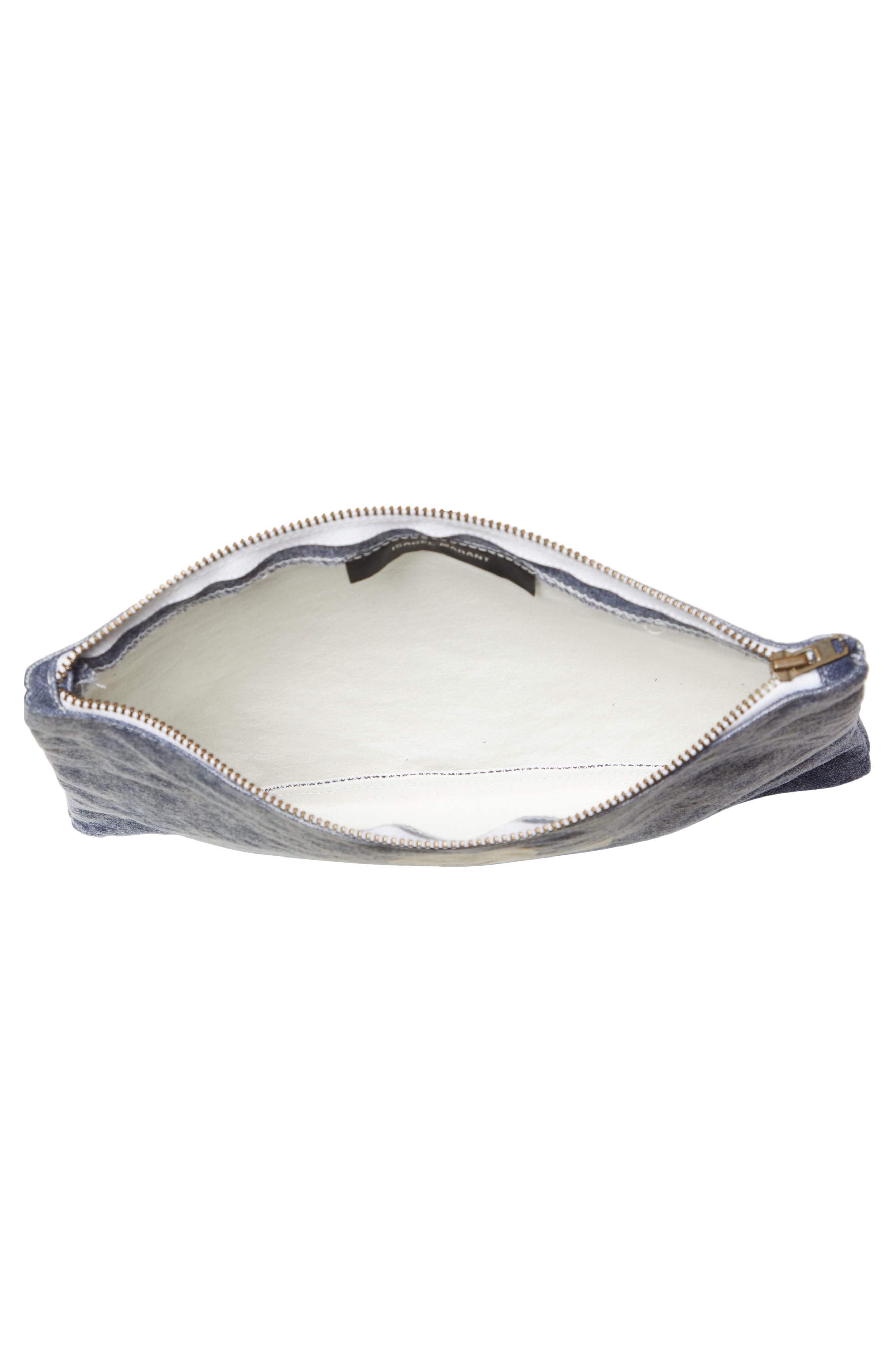 Isabel Marant Nettia Denim Clutch, Alternate, color, 
