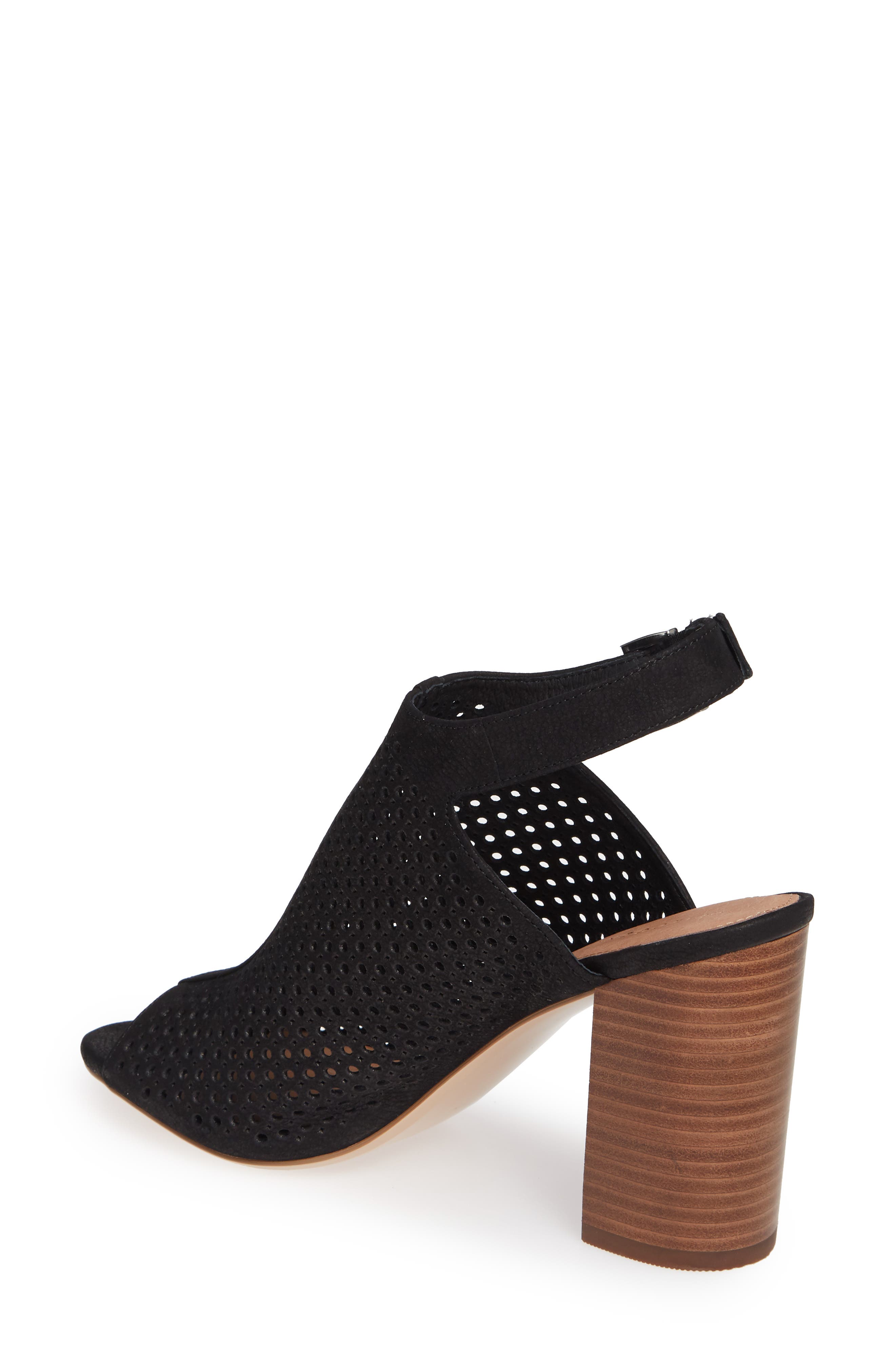 Demi Perforated Shield Sandal, Alternate, color, BLACK OILED NUBUCK
