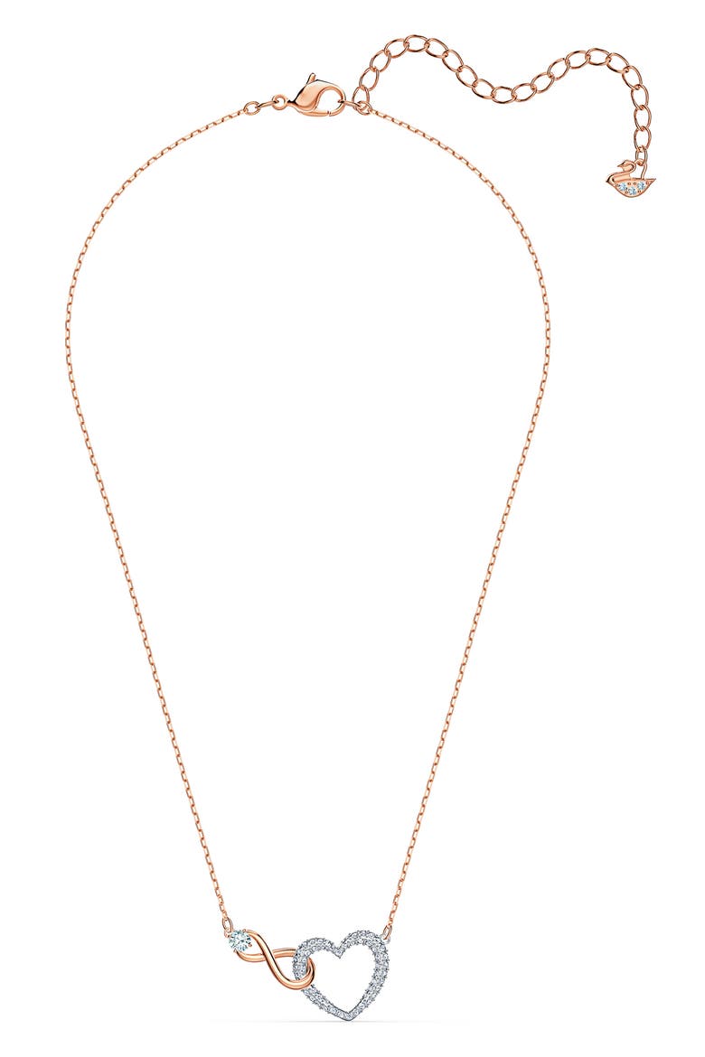 Hyperbola Swarovski Crystal Heart Necklace, Main, color, CRYSTAL