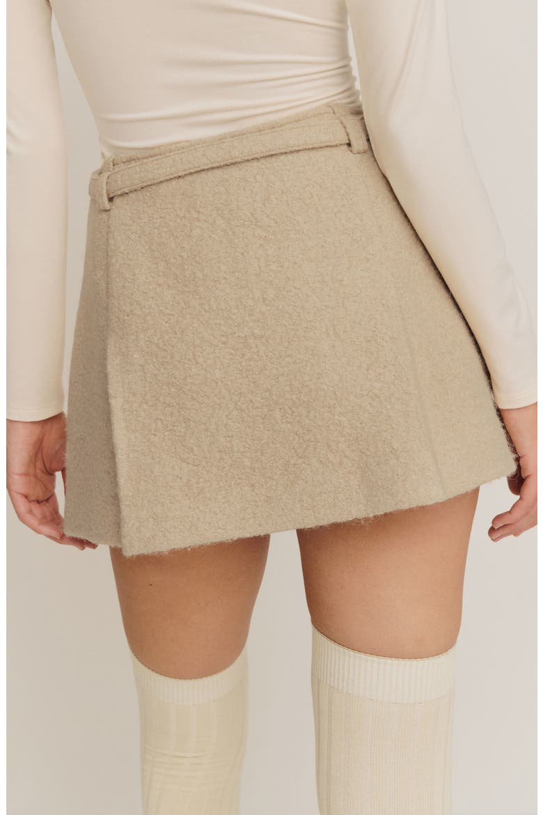 Rory Wool Blend Miniskirt, Alternate, color, BEIGE