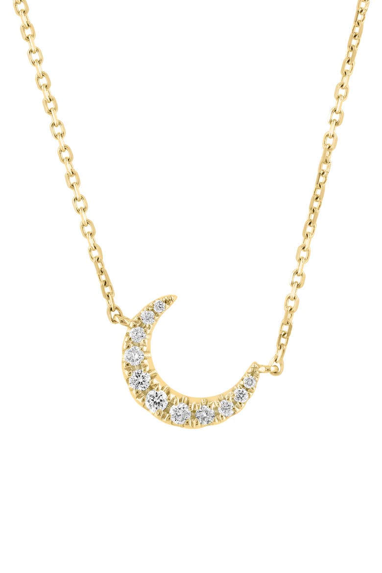 Diamond Crescent Pendant Necklace, Main, color, GOLD