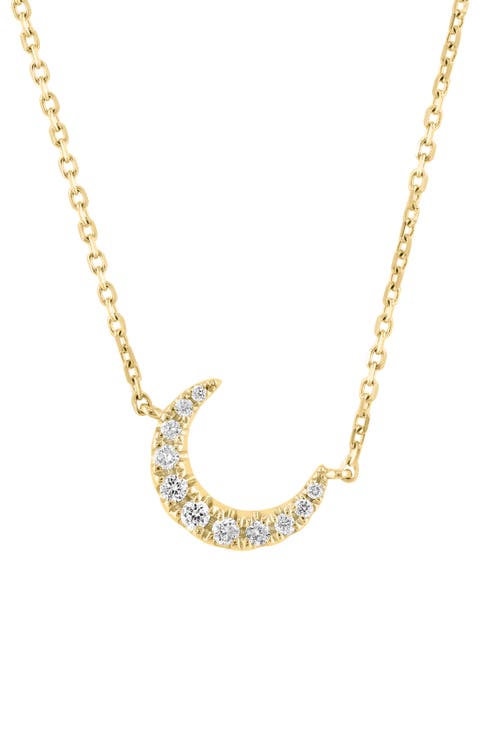 Diamond Crescent Pendant Necklace