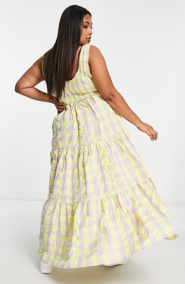 ASOS DESIGN Curve Gingham Cotton Maxi Sundress, Alternate, color, 