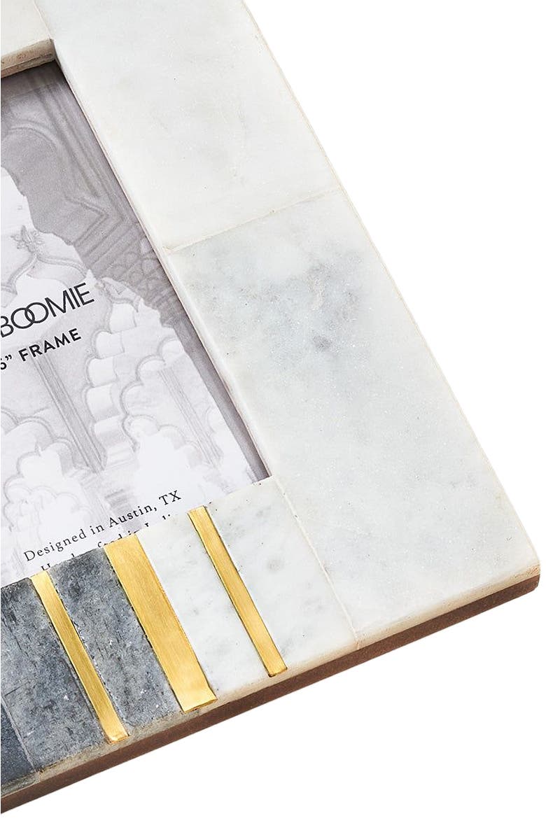 Matr Boomie Sammita 4x6 Black & White Picture Frame - Hand Carved Marble, Alternate, color, Black/White