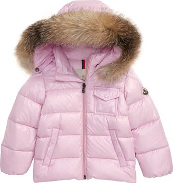 Moncler K2 Water Resistant Hooded Down Jacket with Genuine Fox Fur