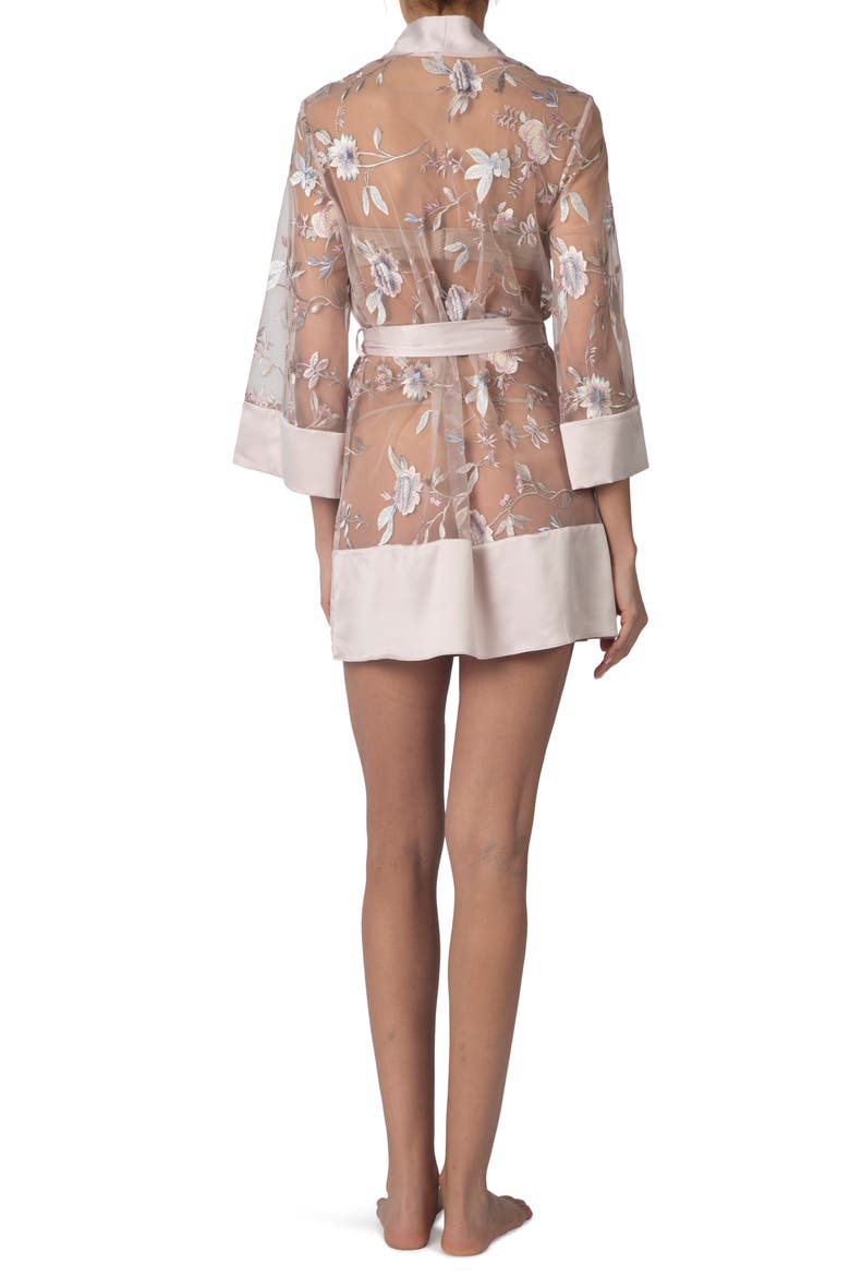 Stunning Embroidered Sheer Robe, Alternate, color, SEPIA ROSE