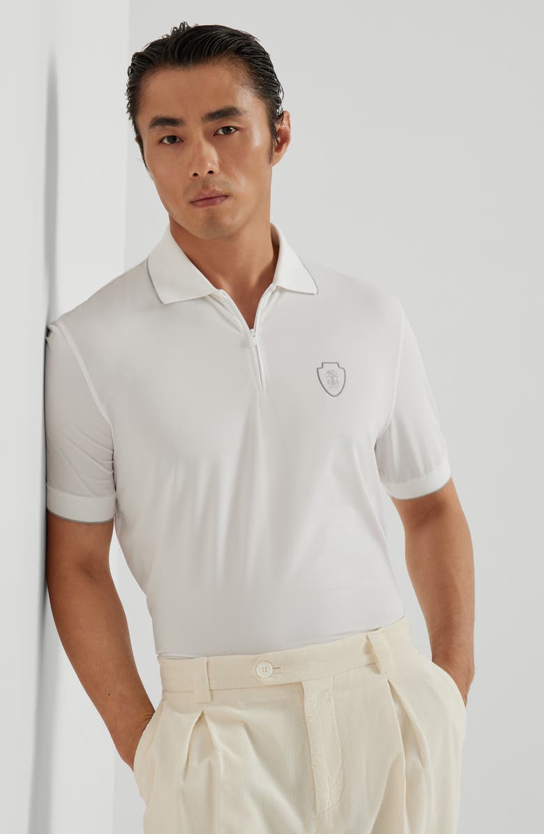 Brunello Cucinelli Piqué polo shirt, Alternate, color, White
