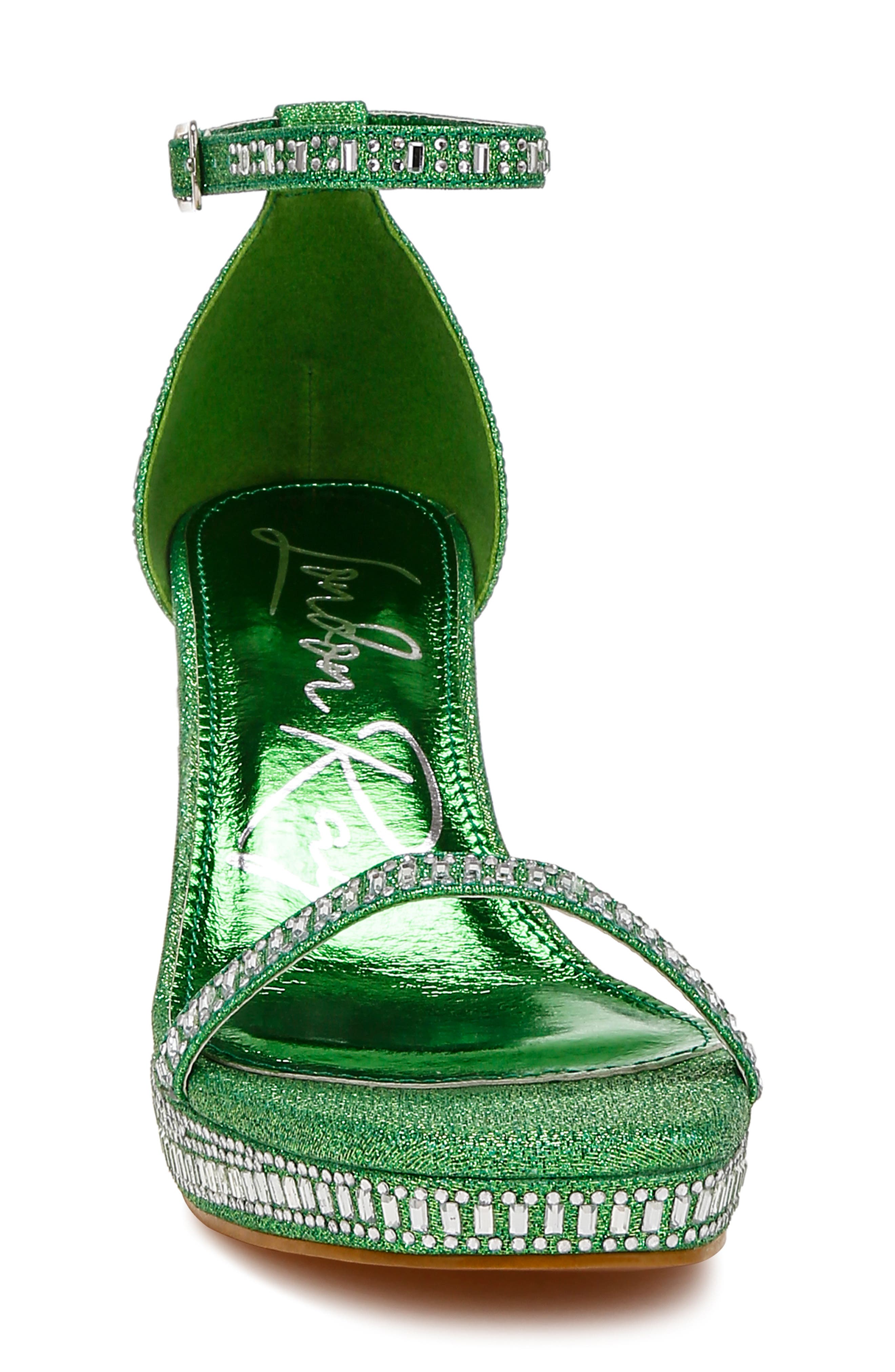 Ronan Crystal Embellished Platform Sandal, Alternate, color, GREEN