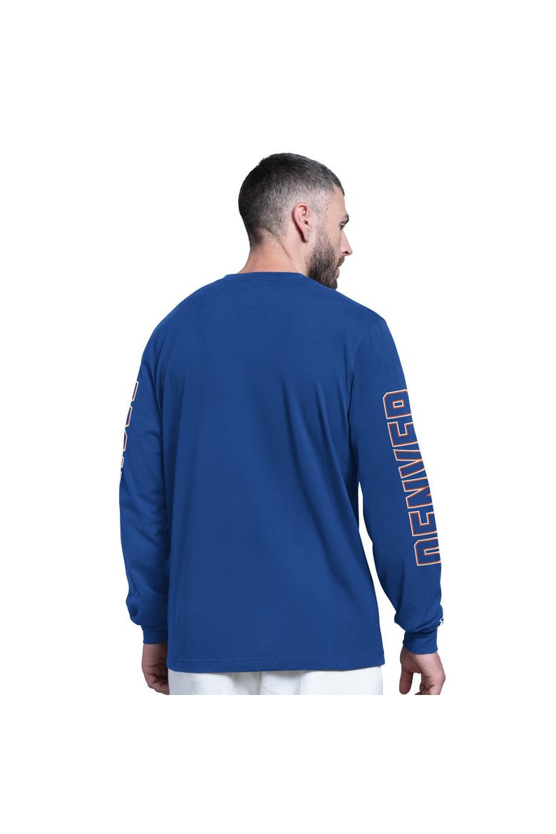 Men's Starter Royal Denver Broncos Clutch Hit II Vintage Logo Long-Sleeve T-Shirt, Alternate, color, Royal