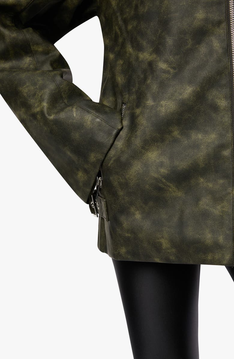 WeWoreWhat Patina Faux Leather Moto Jacket, Alternate, color, Black/ Dark Grey