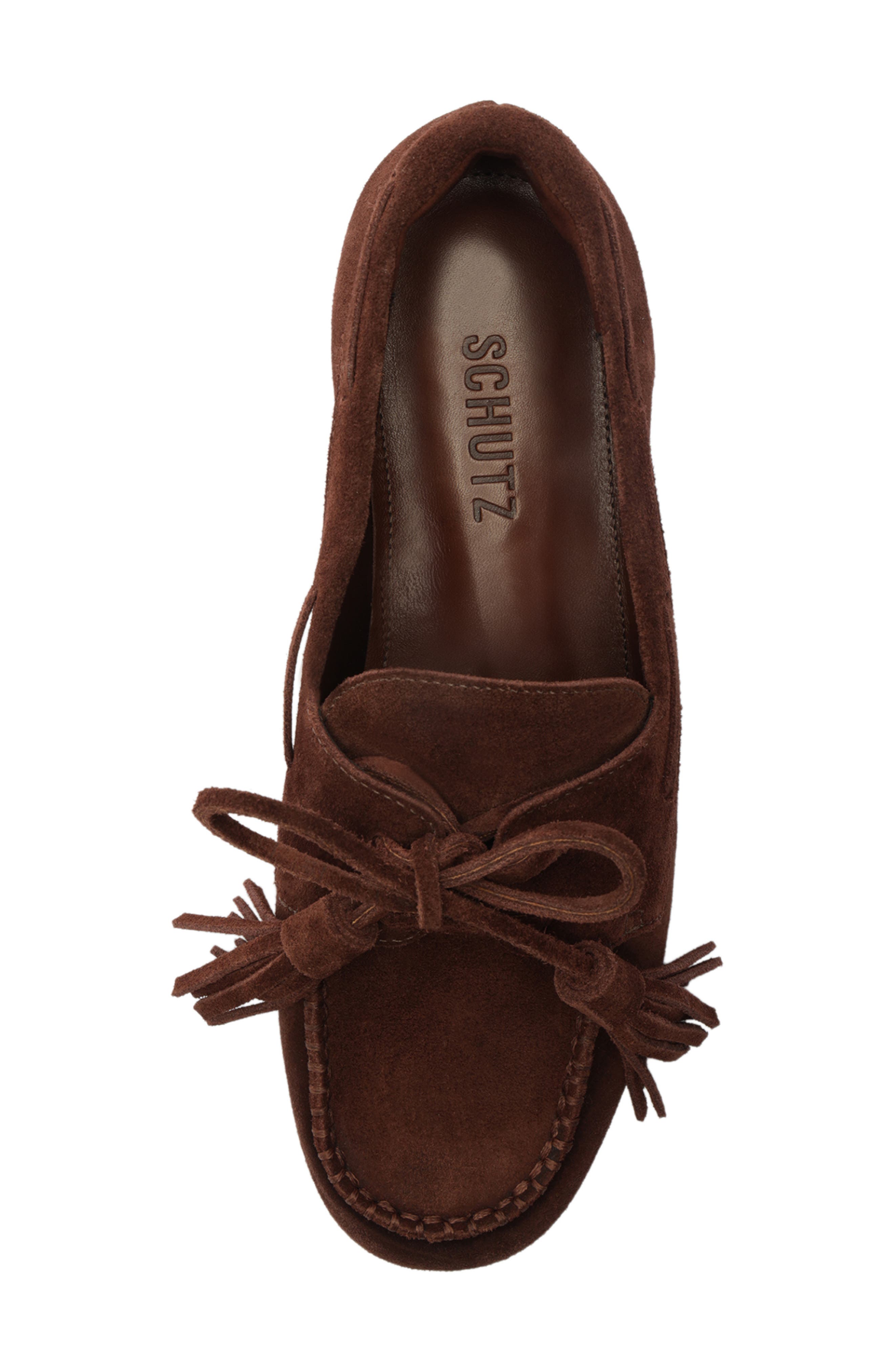 Schutz Kim Moccasin Loafer, Alternate, color, Chestnut Brown