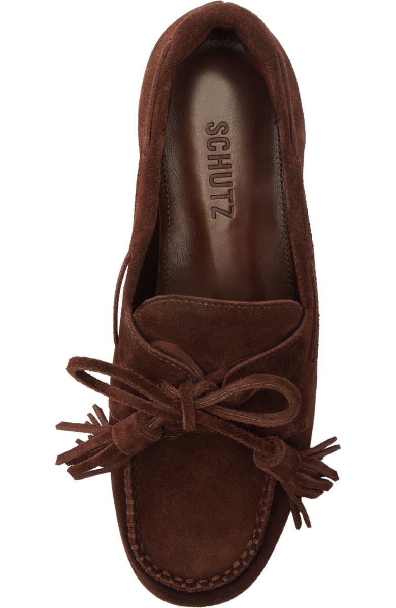 Schutz Kim Moccasin Loafer, Alternate, color, Chestnut Brown