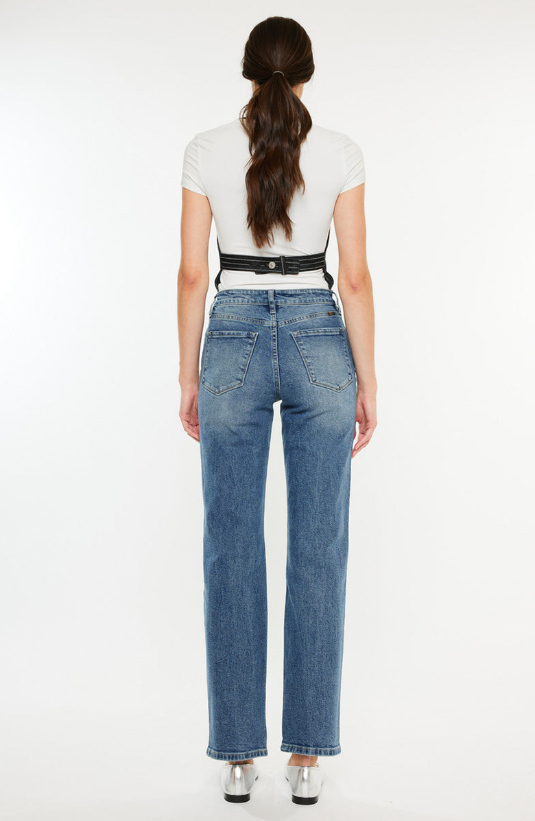 KanCan Ophelia High Rise True Straight Leg Jeans, Alternate, color, Medium Wash