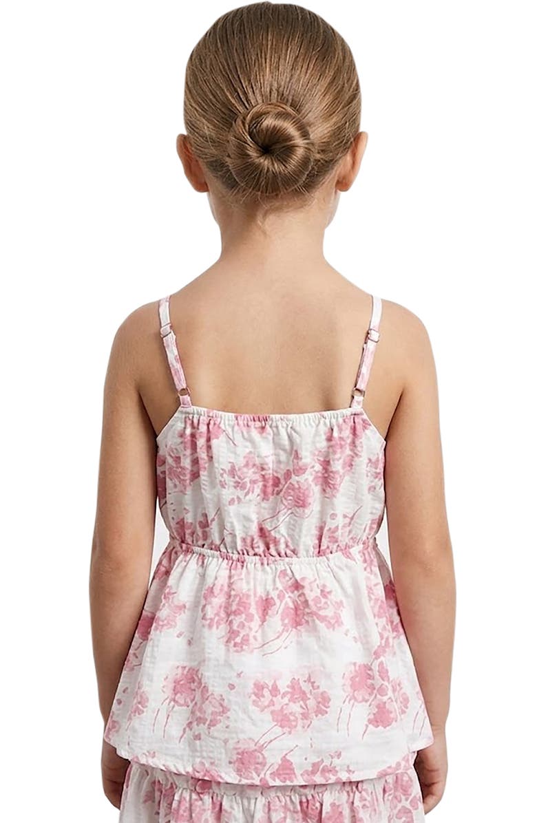 Hayden Girls Kids' Floral Peplum Textured Cotton Top, Alternate, color, 