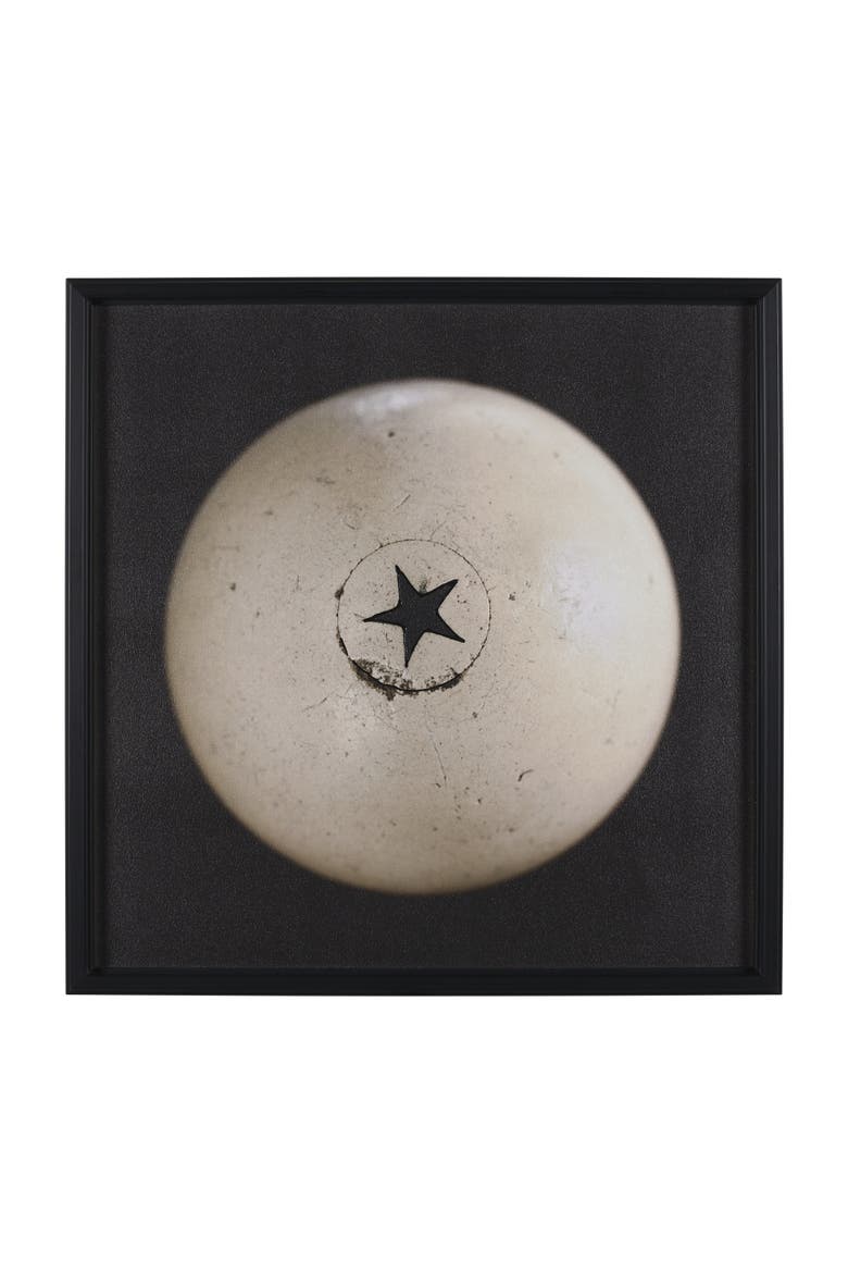 Billiard Cue Ball by Chris Dunker a Hand Embelished Textured Framed Art Decograph Print, Main, color, White/Black