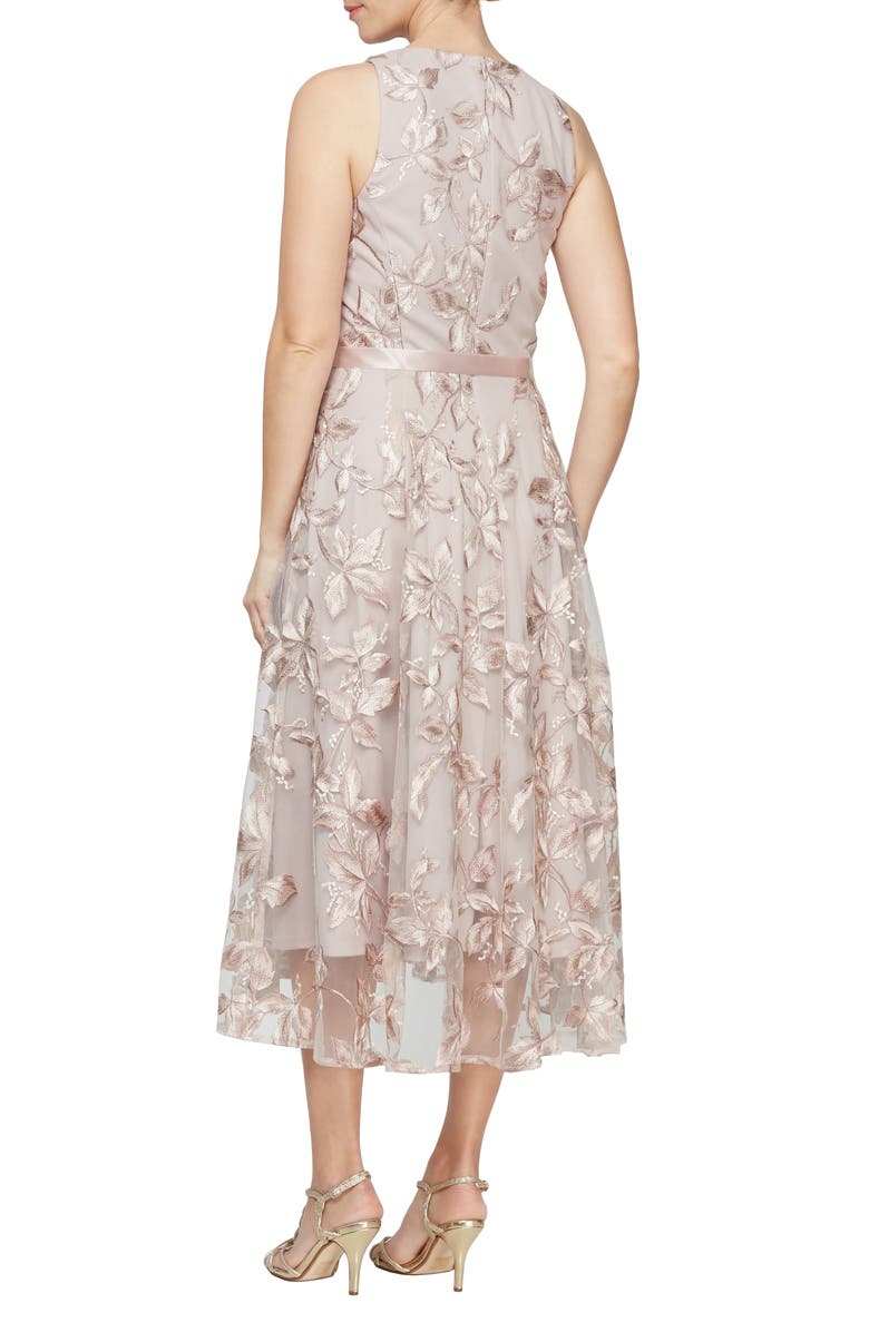 Alex & Eve Embroidered Sleeveless Cocktail Dress, Alternate, color,