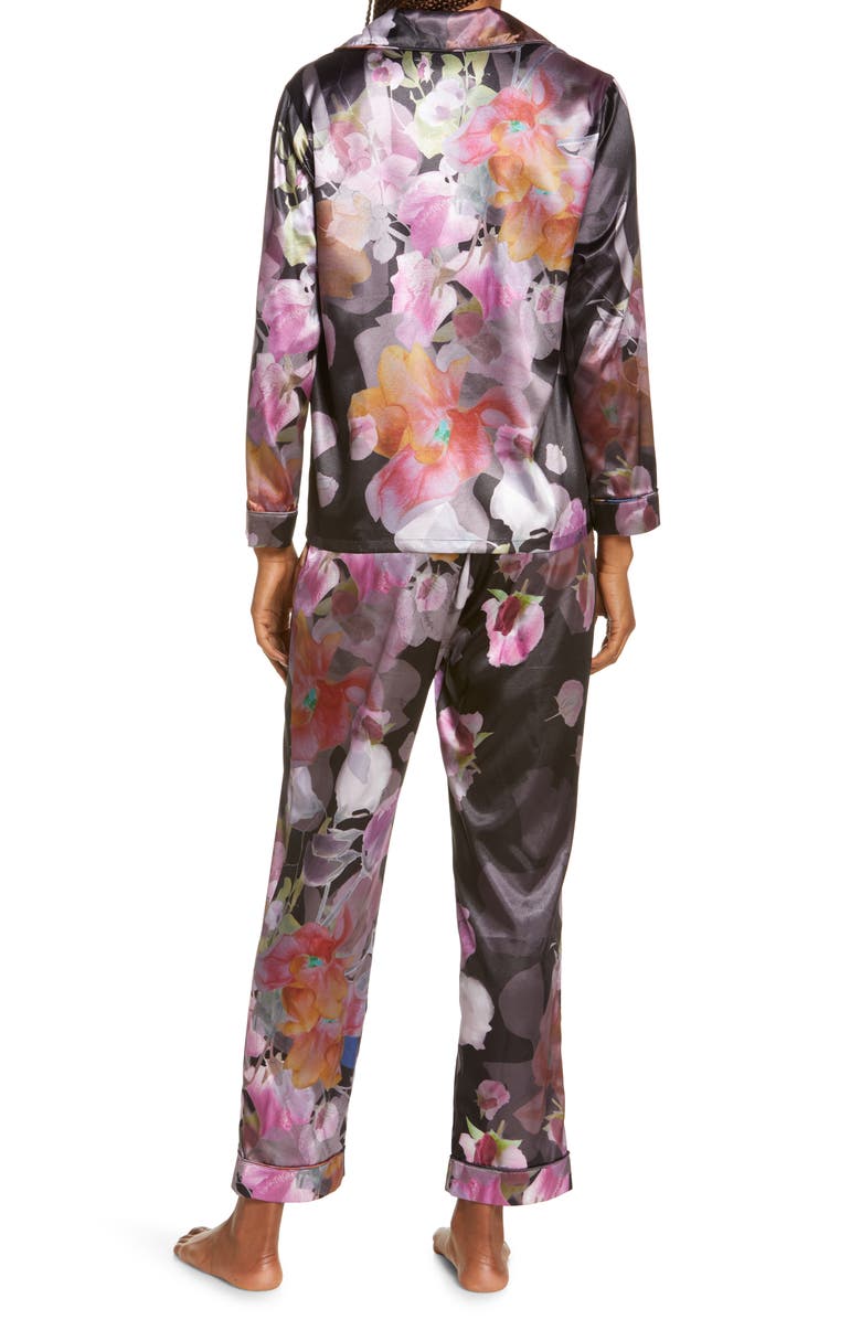 Chi Chi London Floral Pajamas, Alternate, color, Black Floral Print