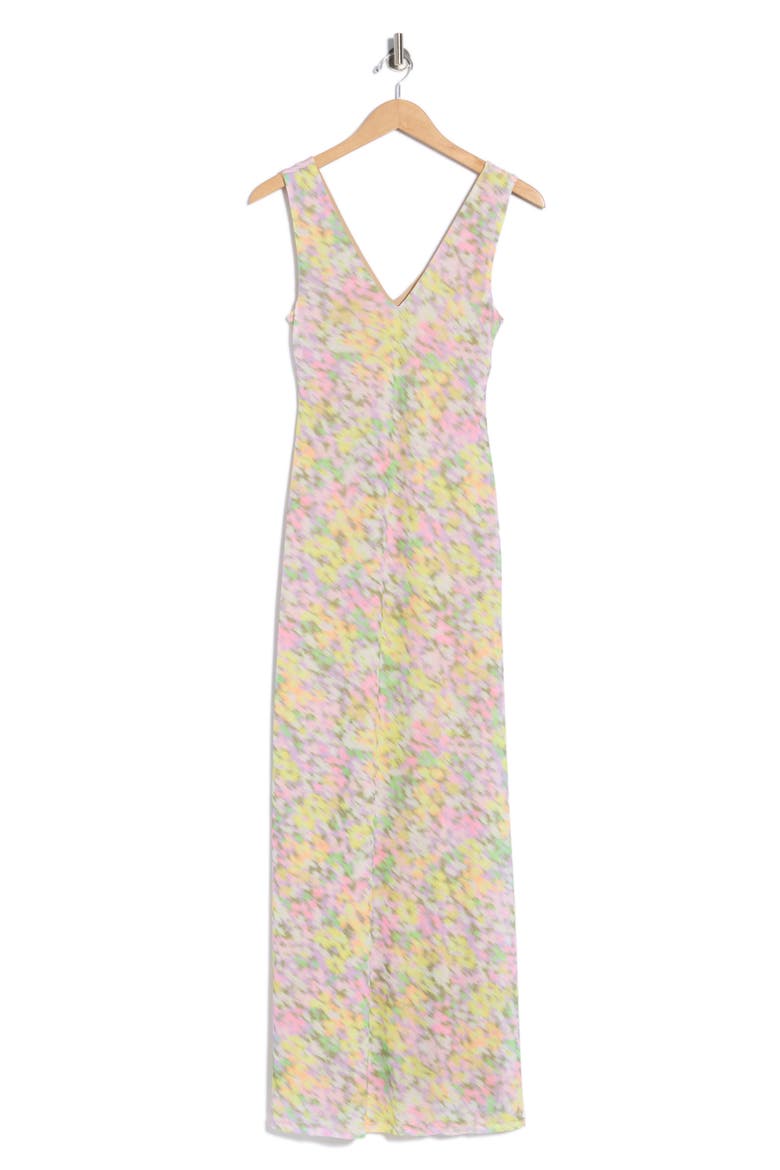 Earhart Sleeveless Mesh Maxi Dress, Alternate, color, PASTEL BLURRED FLORAL